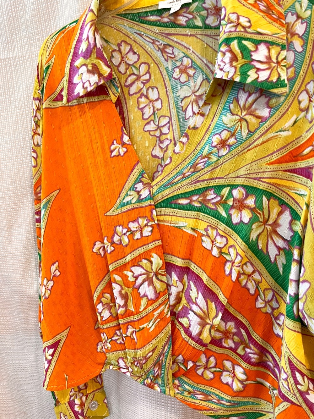 Haute Hippie Cropped Top Paisley Boho Vibrant Festival Playful - Picture 7 of 15